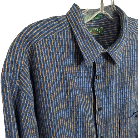Levi's Sutter Creek Mens Size XL Cotton Big E Long Sleeve Button Up Vintage 90s - Picture 6 of 13